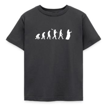 Kerze - Evolution des Menschen / Darwin - Kinder T-Shirt - Dunkelgrau - Vorne - AI Model Kid Female (0cm)