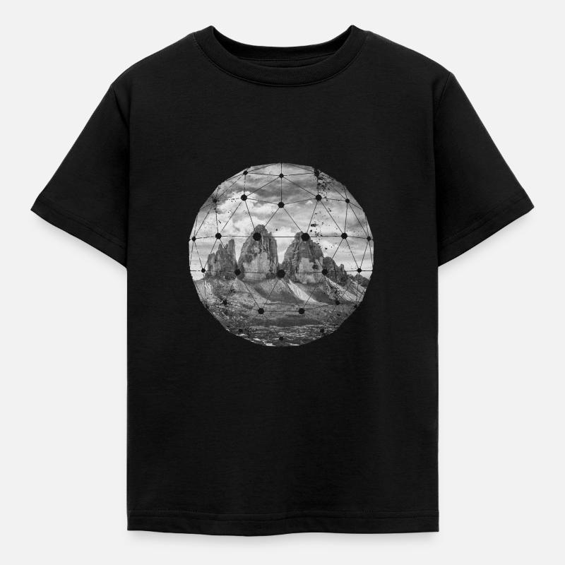Three Peaks Dolomites Geometric shape Polygon - Kids' T-Shirt - black