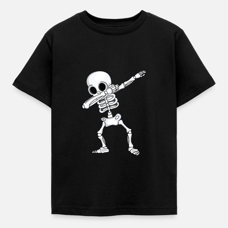 Dabbing Skelett - Kinder T-Shirt - Schwarz