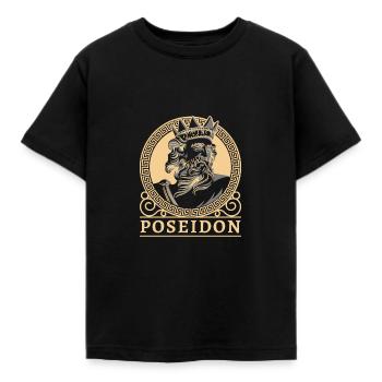 Poseidon - Kinder T-Shirt - Schwarz - Vorne - AI Model Kid Female (0cm)