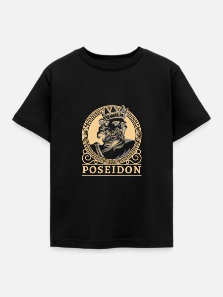 Poseidon - Kinder T-Shirt - Schwarz