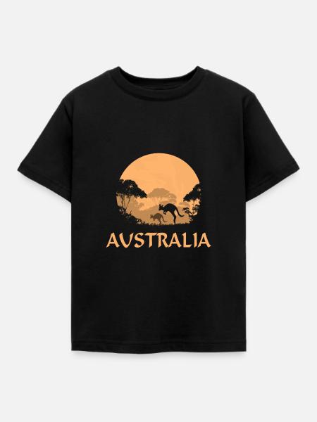 Kängurus - Australia - Australien - Kinder T-Shirt - Schwarz