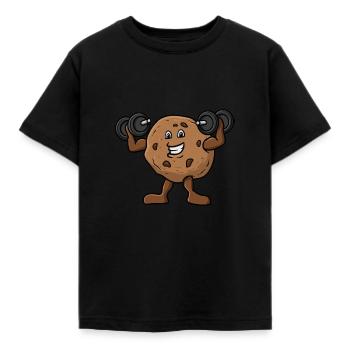 Keks stemmt Hanteln - Kinder T-Shirt - Schwarz - Vorne - AI Model Kid Female (0cm)