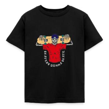 Skater gehen zum Skaten - Kinder T-Shirt - Schwarz - Vorne - AI Model Kid Female (0cm)