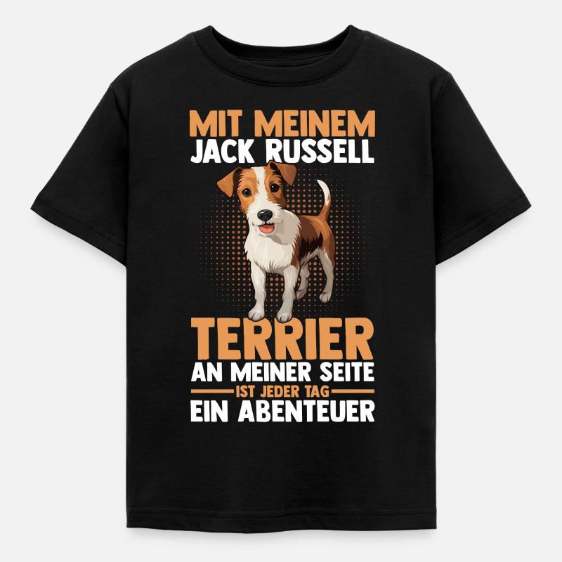 Hund Jacke Russell - Kinder T-Shirt - Schwarz