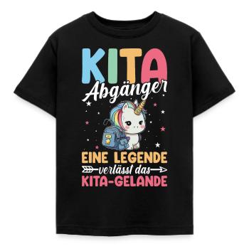 A legend leaves the site Kita Absolvent - Kids' T-Shirt - black - Front - AI Model Kid Female (0cm)