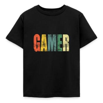 GAMER - Kids' T-Shirt - black - Front - AI Model Kid Female (0cm)