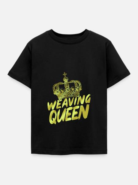Weben Webstuhl Nähen Garn Geschenkidee - Kinder T-Shirt - Schwarz