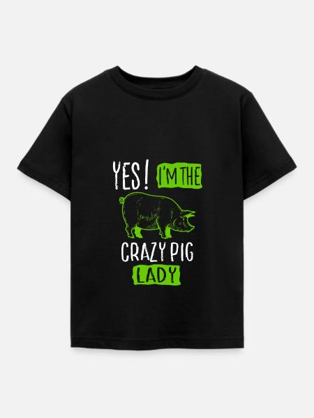 Schwein - Kinder T-Shirt - Schwarz