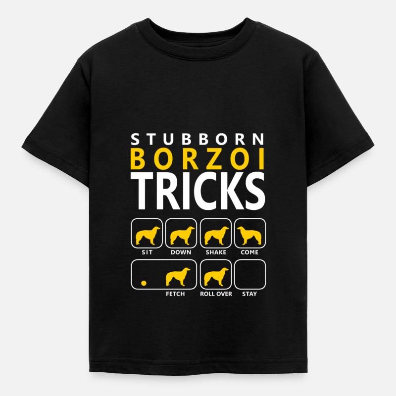 Hartnäckige Barsoi-Tricks - Kinder T-Shirt - Schwarz