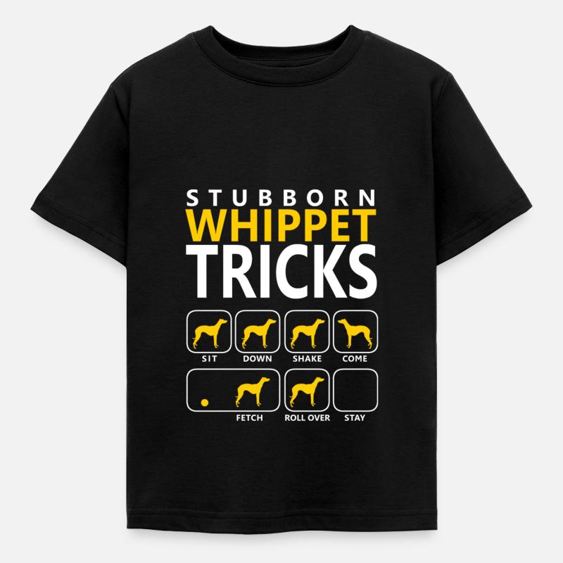 Hartnäckige Whippet-Tricks - Kinder T-Shirt - Schwarz