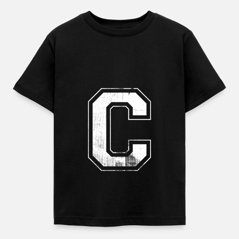 C Buchstabe C - Kinder T-Shirt - Schwarz