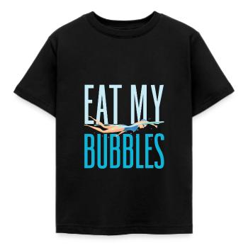 Eat My Bubbles Funny Swimming - Kids' T-Shirt - black - Front - AI Model Kid Female (0cm)