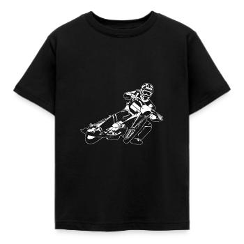 Speedway - Motorcycle Speedway - Kids' T-Shirt - black - Front - AI Model Kid Female (0cm)