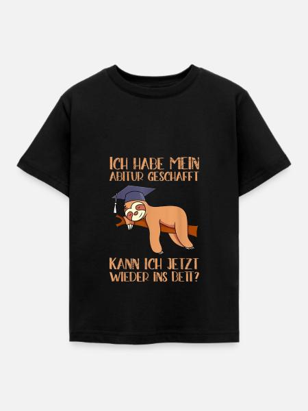 Graduation Sloth - Kinder T-Shirt - Schwarz