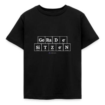 gerade sitzen (dunkle Stoffe) - Kinder T-Shirt - Schwarz - Vorne - AI Model Kid Female (0cm)