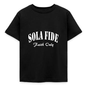 Sola Fide ne croit que la foi évangélique - T-shirt Enfant - noir - Devant - AI Model Kid Female (0cm)