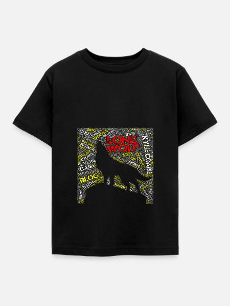 Einsamer Wolf - Kinder T-Shirt - Schwarz