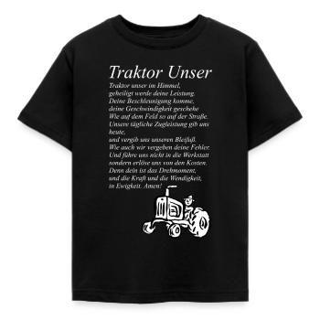 Tractor Our tractor - Kids' T-Shirt - black - Front - AI Model Kid Female (0cm)