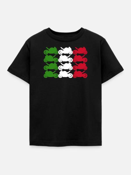 Motorradflagge Italien - Kinder T-Shirt - Schwarz