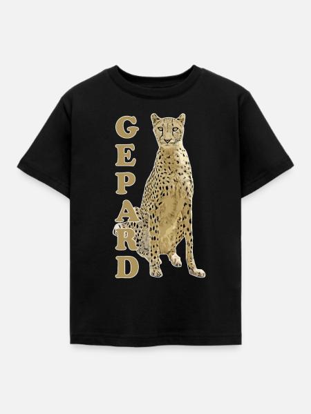 Gepard - Kinder T-Shirt - Schwarz
