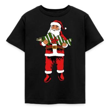 Cadeau Père Noël Zander pour les pêcheurs - T-shirt Enfant - noir - Devant - AI Model Kid Female (0cm)