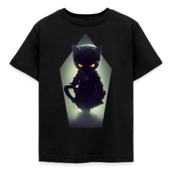 Evil Cat - Kids' T-Shirt - black - Front - AI Model Kid Female (0cm)