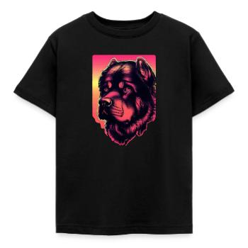 Années 80 Rottweiler Synthwave Dog Gift Rétro - T-shirt Enfant - noir - Devant - AI Model Kid Female (0cm)