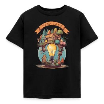 Nerd Land - Kinder T-Shirt - Schwarz - Vorne - AI Model Kid Female (0cm)