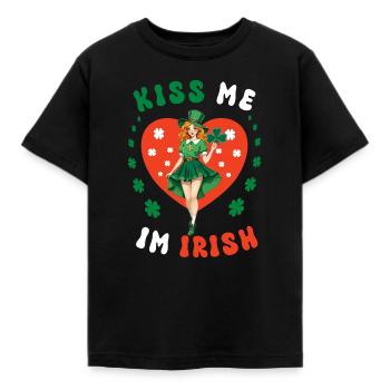 Embrasse-moi, je suis irlandaise - T-shirt Enfant - noir - Devant - AI Model Kid Female (0cm)
