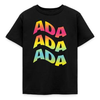 Ada t-shirt text wave effect t-shirt gift - Kids' T-Shirt - black - Front - AI Model Kid Female (0cm)