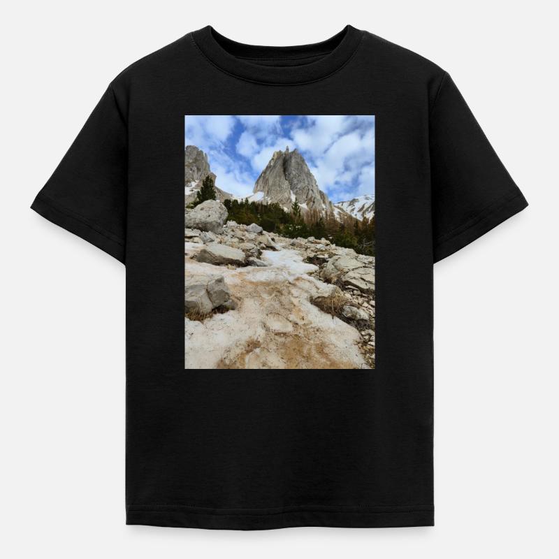 Schneebedeckte Berge - Kinder T-Shirt - Schwarz
