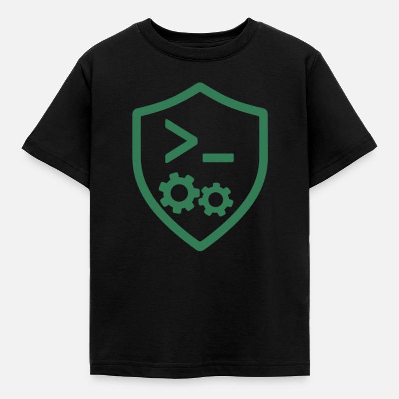 Code Shield with Gears - Kids' T-Shirt - black