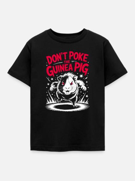 Bissiges Meerschweinchen mit lustigem Spruch - Kinder T-Shirt - Schwarz