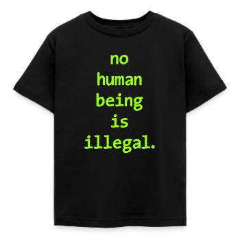 Aucun être numan n’est illégal, personne n’est illégal - T-shirt Enfant - noir - Devant - AI Model Kid Female (0cm)