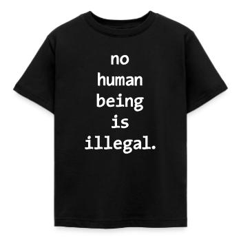 Aucun être numan n’est illégal, personne n’est illégal - T-shirt Enfant - noir - Devant - AI Model Kid Female (0cm)