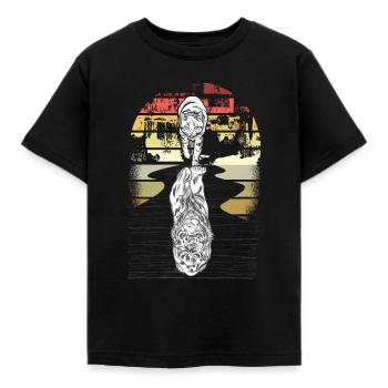Cat Tiger Lion Self-Confident Motivation - Kids' T-Shirt - black - Front - AI Model Kid Female (0cm)