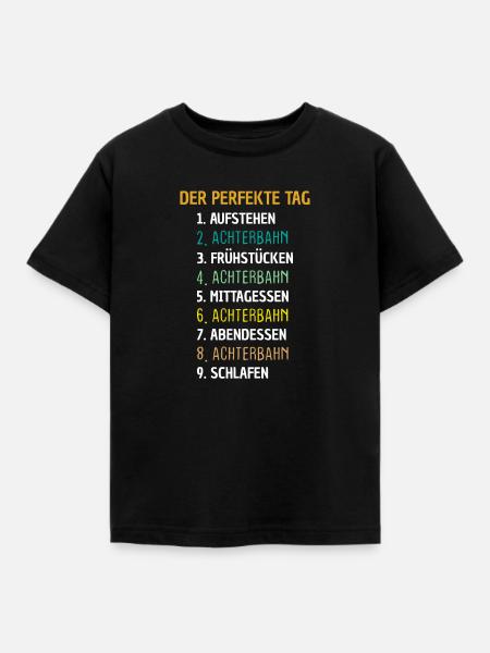 Achterbahn Freizeitpark Geschenk - Kinder T-Shirt - Schwarz