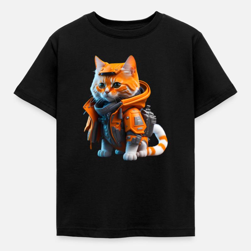 The Space Cat - Kids' T-Shirt - black