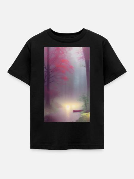 Mysterious Forrest - Kinder T-Shirt - Schwarz