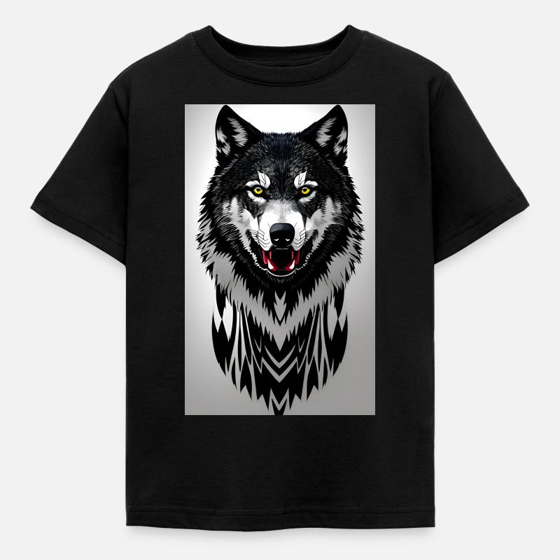 Wolf - Kids' T-Shirt - black