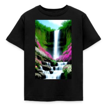 Cascade 01 - T-shirt Enfant - noir - Devant - AI Model Kid Female (0cm)