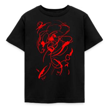 Abstakt Hintergrund / Rot - Kinder T-Shirt - Schwarz - Vorne - AI Model Kid Female (0cm)