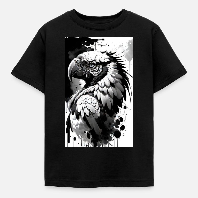 Tropical parrot magic - Kids' T-Shirt - black