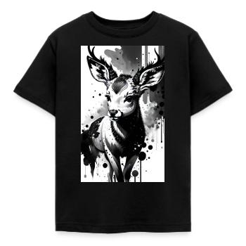 Adorable Deer - Kids' T-Shirt - black - Front - AI Model Kid Female (0cm)
