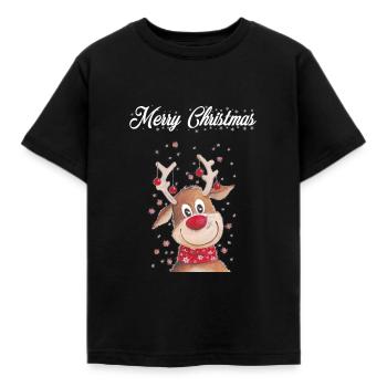Noël Rudolf Merry Christmas - T-shirt Enfant - noir - Devant - AI Model Kid Female (0cm)
