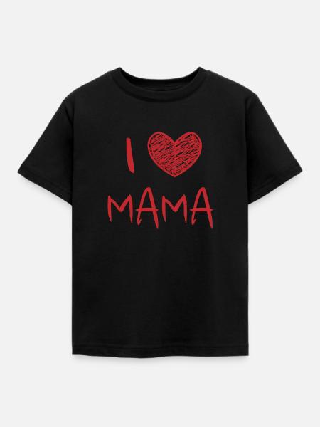 I Love Mama - Kinder T-Shirt - Schwarz