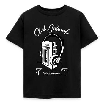 Walkman Old School - Kinder T-Shirt - Schwarz - Vorne - AI Model Kid Female (0cm)