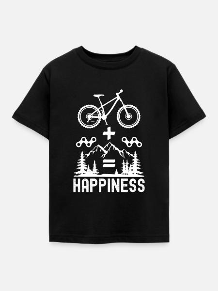 Mountainbike Happiness - Kinder T-Shirt - Schwarz