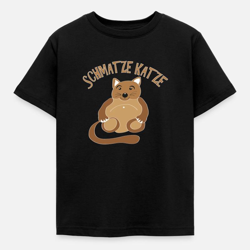 Dicke Katze - Kinder T-Shirt - Schwarz